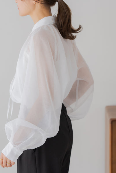 【5月12日(月)20:00〜 販売開始】リボンシアーブラウス｜RIBBON SHEER BLOUSE