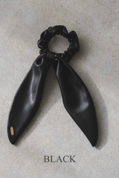 【1月19日(月)20:00〜 受注予約開始】レザーリボンシュシュ｜LEATHER RIBBON SCRUNCHIE