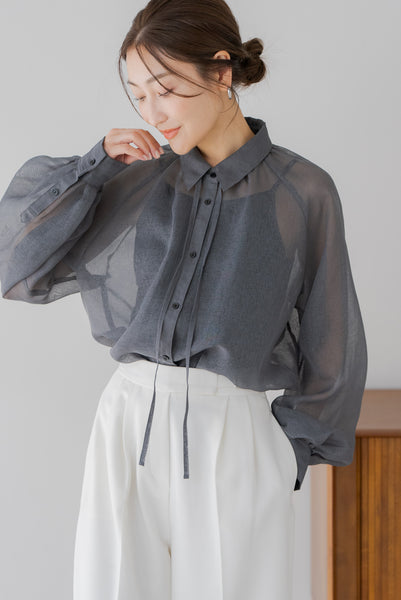 【5月12日(月)20:00〜 販売開始】リボンシアーブラウス｜RIBBON SHEER BLOUSE