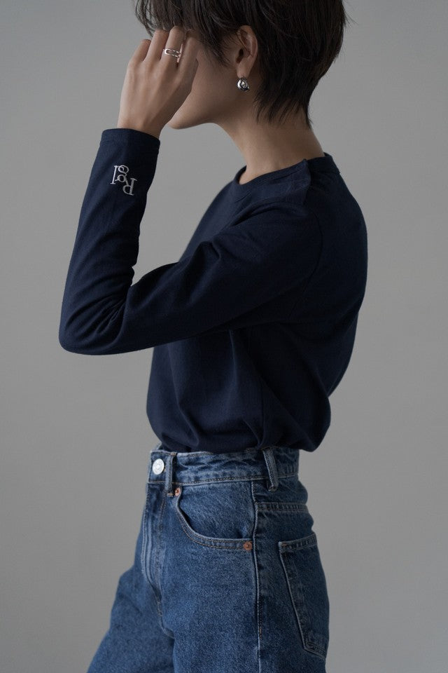 【新品タグ付き】リグリーム　ロゴ入り ベーシック Tシャツ ネイビーS 新品◇regleam◇rglロゴ入りベーシックTシャツ◇ネイビーM