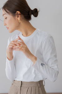 【新品未使用】regleam ロゴロングTシャツM ホワイト 刺繍カラーベージュ RgLロゴ ロングTシャツ｜RgL LOGO LONG TEEの通販｜regleam