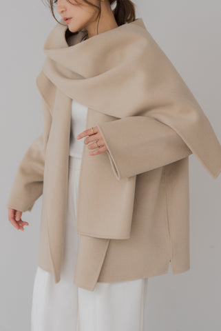 【10月15日(水)20:00〜 再販開始】ストール付きショートコート｜STOLE SHORT COAT