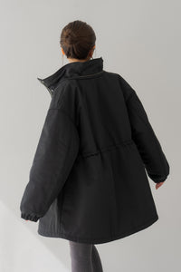 リグリーム regleam ファー付きミリタリーコート　黒　新品未使用 ファー付きミリタリーコート｜FUR MILITARY COATの通販｜regleam