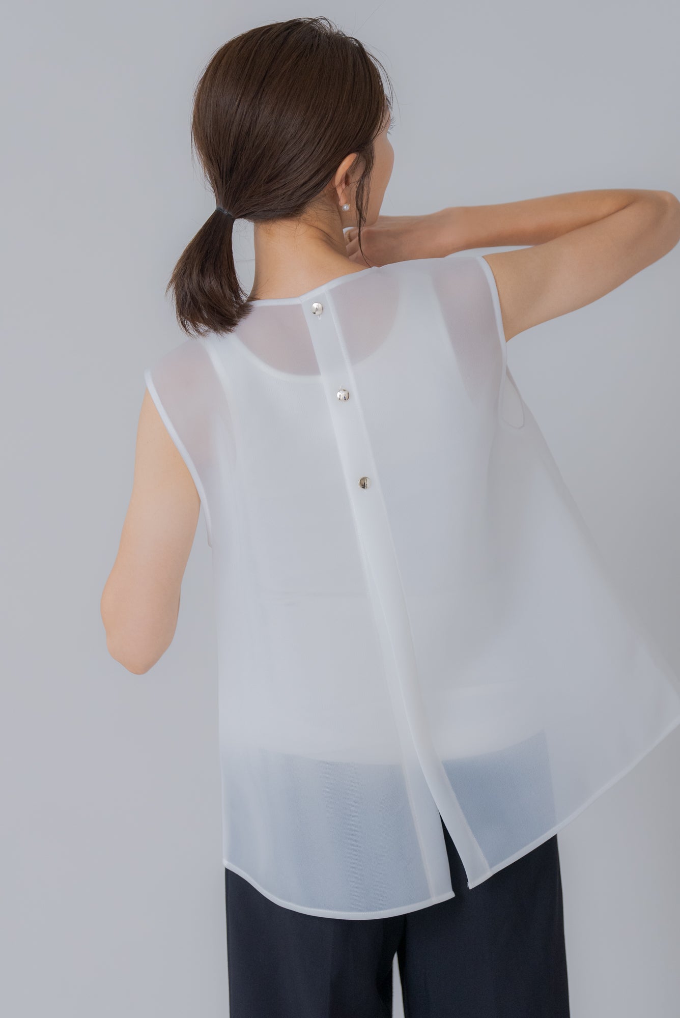 シアーラッセル ノースリトップス｜SHEER RUSSEL NO SLEEVE TOPS
