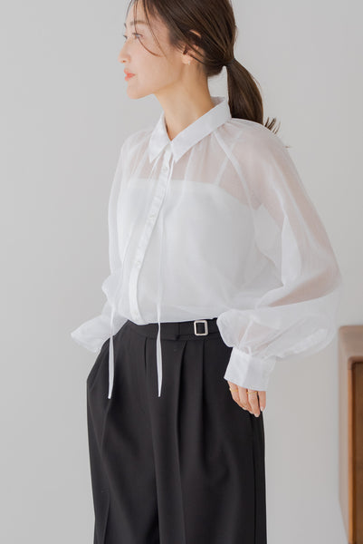 【5月12日(月)20:00〜 販売開始】リボンシアーブラウス｜RIBBON SHEER BLOUSE