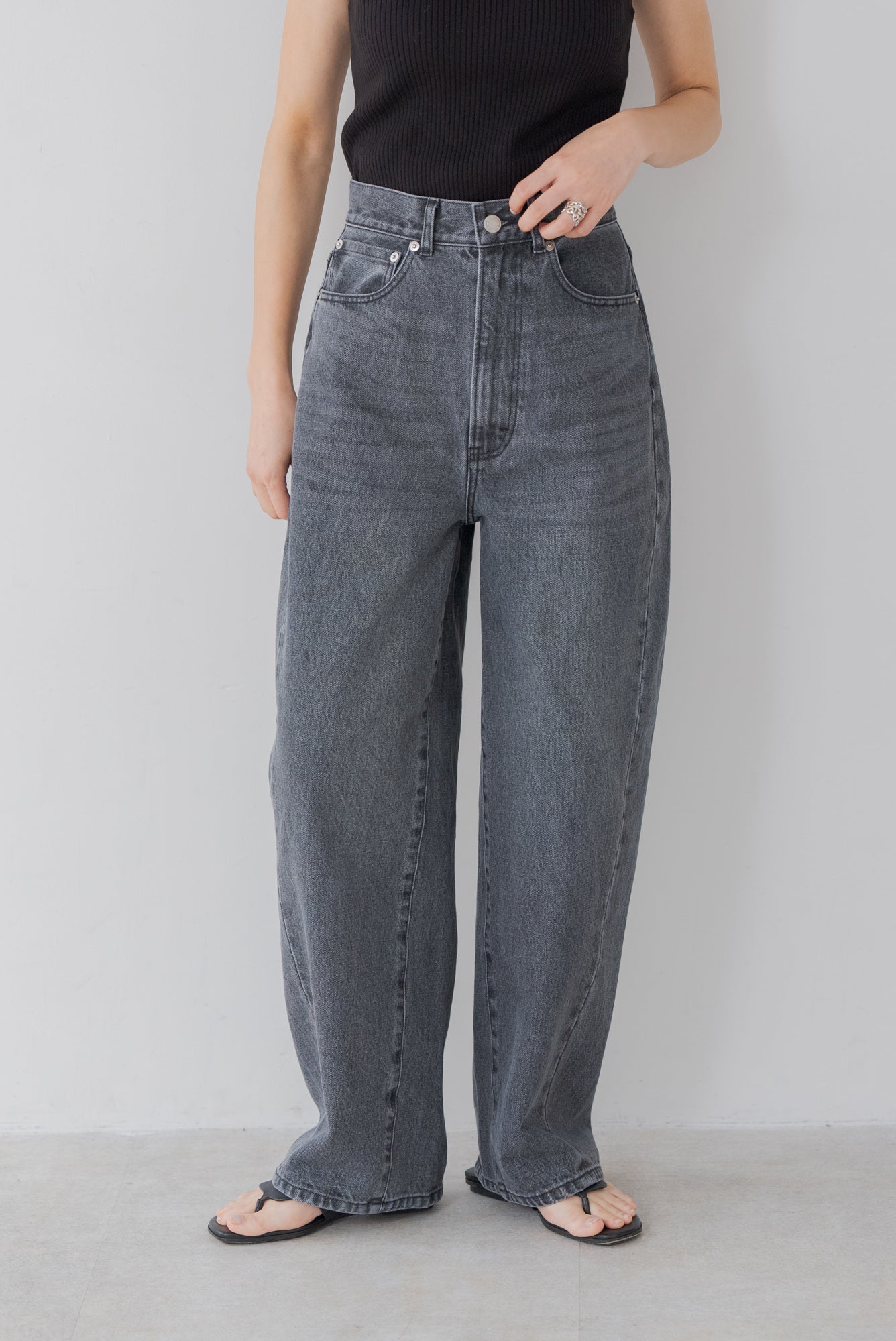 リグリーム regleam カーブワイドデニム　XS タグ付新品 カーブワイドデニム｜CURVE WIDE DENIMの通販｜regleam