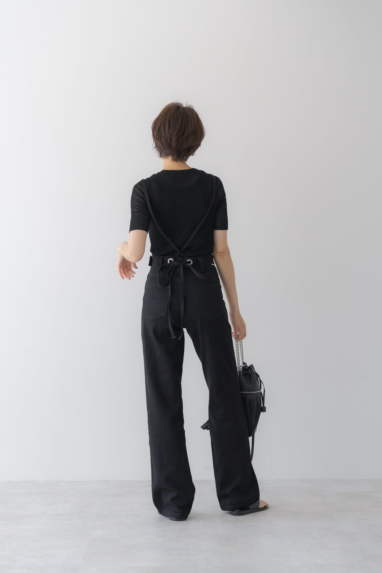 バックリボン サロペットデニム ｜ BACK RIBBON DENIM OVERALLS