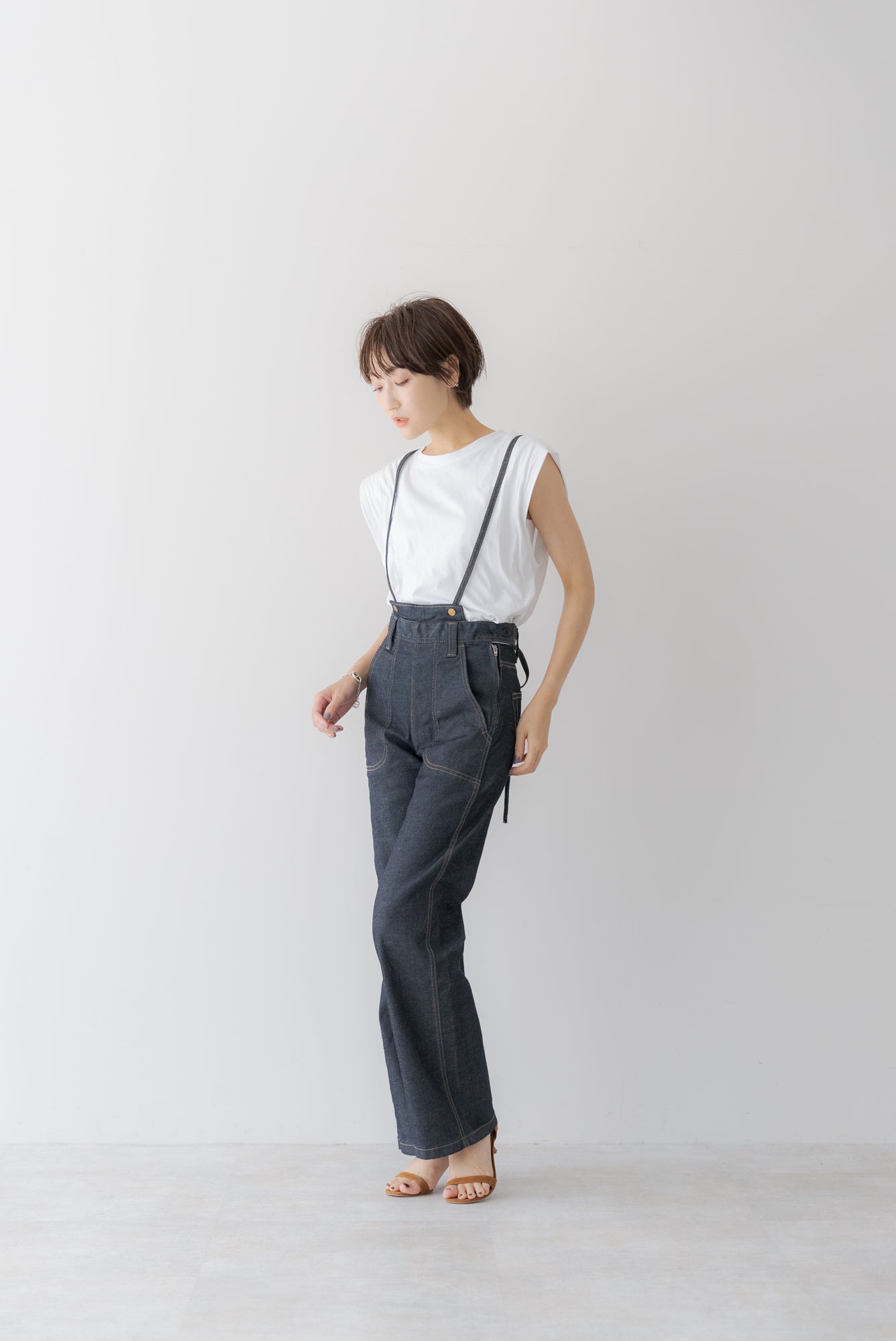 バックリボン サロペットデニム ｜ BACK RIBBON DENIM OVERALLS