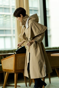 美品　regleam フーディーケープコート　ベージュ　3way トレンチ　F フーディーケープコート｜HOODY CAPE COATの通販｜regleam