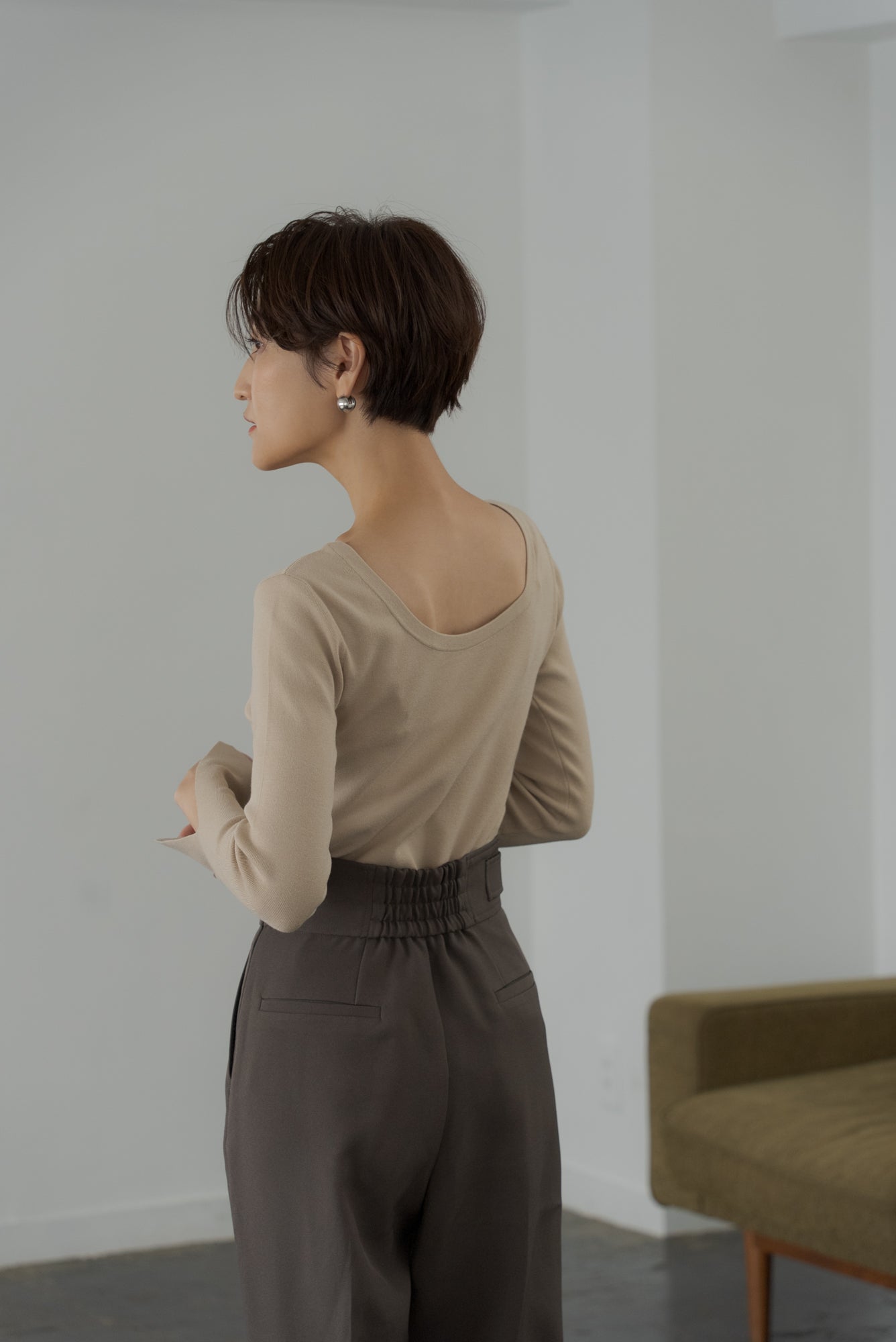 regleam スリット五分袖ニット｜SLIT HALF SLEEVE KNIT