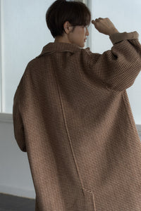 【新品】定価128,700円　レリアン　リバーコート　ブラウン　チェック　13＋ リバーシブルチェックコート | REVERSIBLE CHECK COATの通販｜regleam