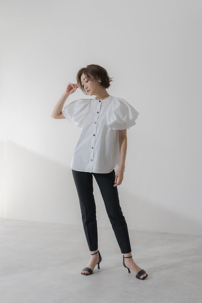 超目玉価格 eLLa バルーンスリーブ jacquard balloon blouse | www