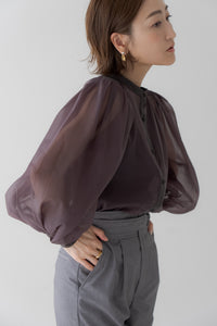 regleam リグリーム　インナー付きシアーブラウス　ベージュ インナー付きシアーブラウス｜ SHEER BLOUSE WITH INNER – regleam
