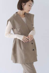 regleam BIG COLAR GILLET ビックカラージレ　ブラウン　M ビッグカラージレ｜BIG COLLAR GILETの通販｜regleam