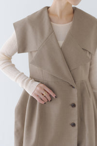 regleam BIG COLAR GILLET ビックカラージレ　ブラウン　M ビッグカラージレ｜BIG COLLAR GILETの通販｜regleam