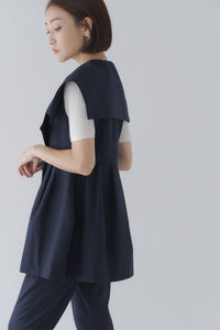 eLLa ⚫︎big collar gilet (mix)⚫︎ ビッグカラージレ｜BIG COLLAR GILETの通販｜regleam