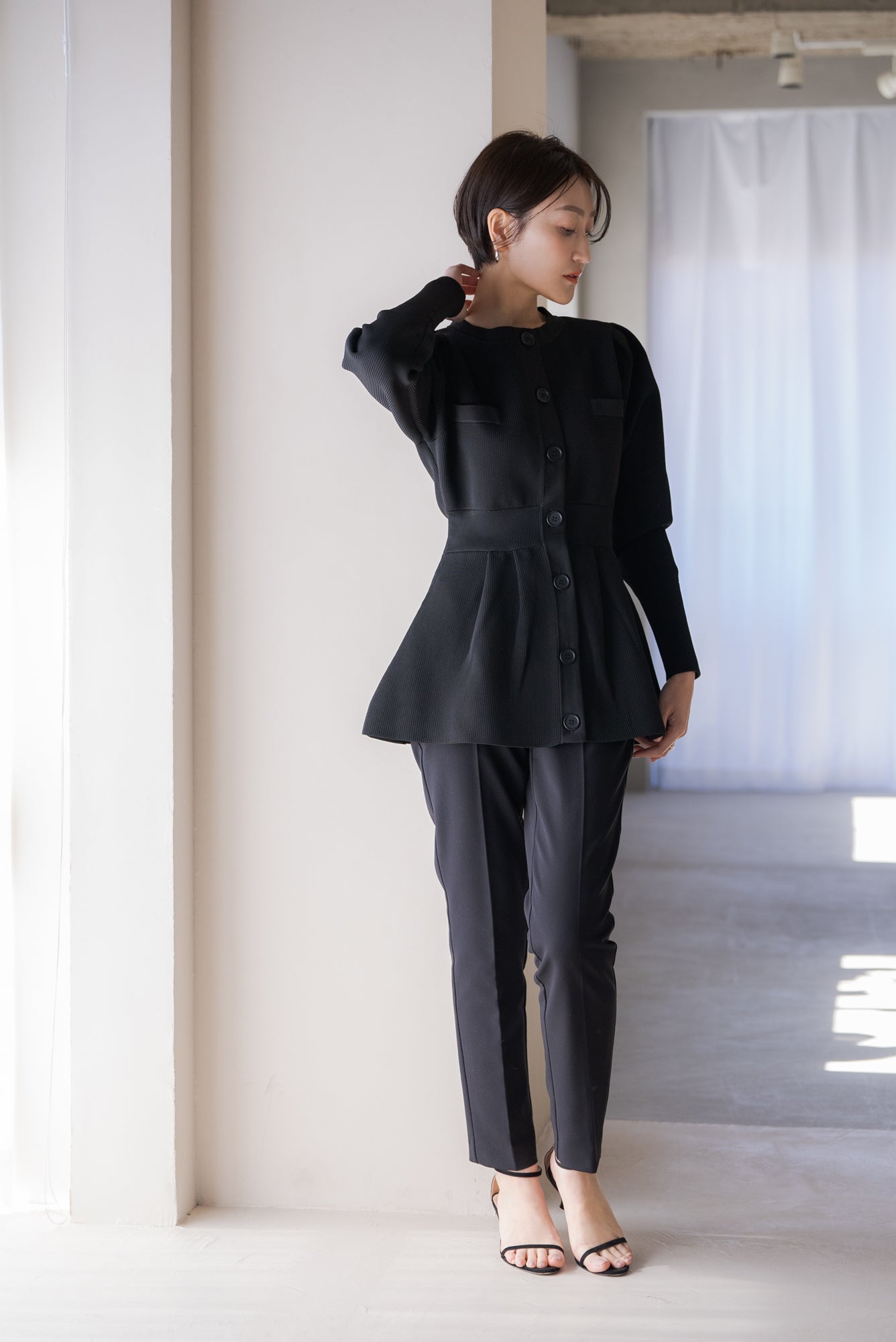 ペプラムニットカーディガン｜PEPLUM KNIT CARDIGANの通販｜regleam