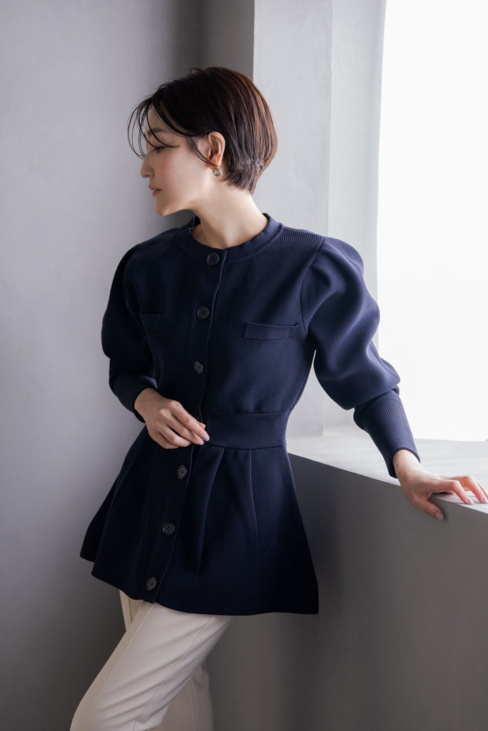 ペプラムニットカーディガン｜PEPLUM KNIT CARDIGANの通販｜regleam